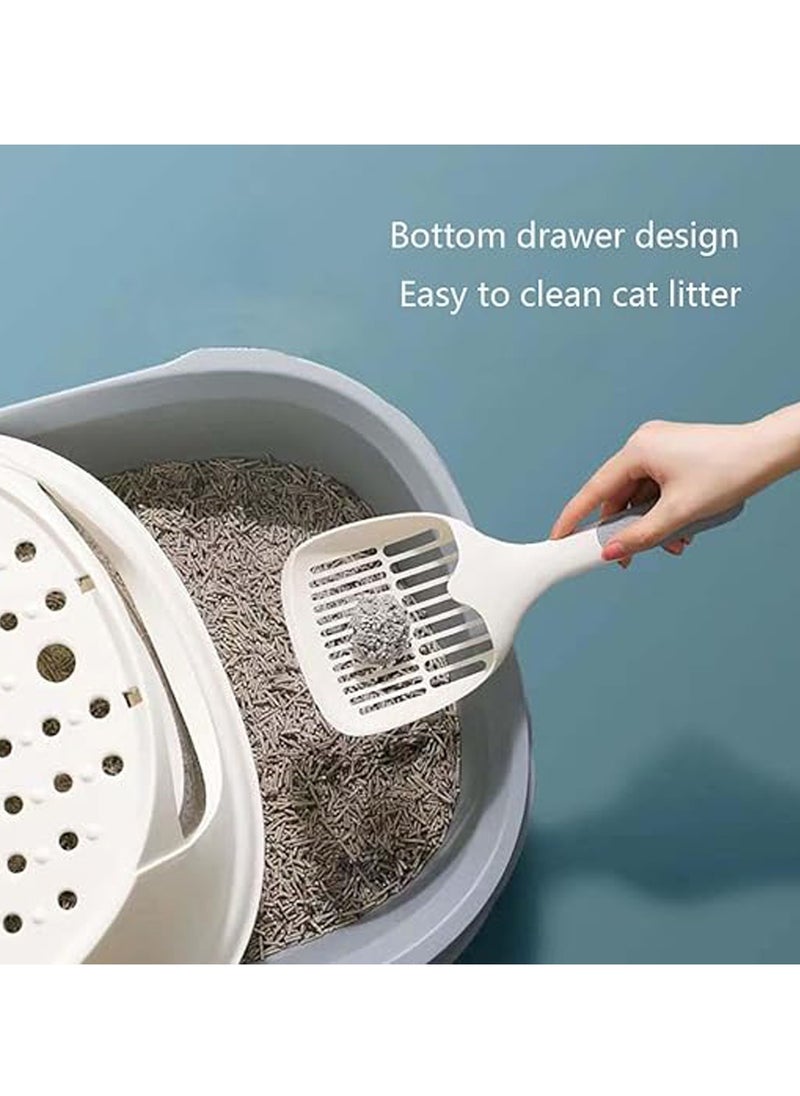 Alissa - Large Cat Litter Box, Fully Enclosed Litter Box Potty Splash Proof with Lid for Kitten Pet,Easy Clean Toilet Training Big Cat Litter Pan with a Cat Litter Scoop. - Image 1