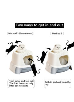 Alissa Large Cat Litter Box, Fully Enclosed Litter Box Potty Splash Proof with Lid for Kitten Pet,Easy Clean Toilet Training Big Cat Litter Pan with a Cat Litter Scoop.  - Image 4
