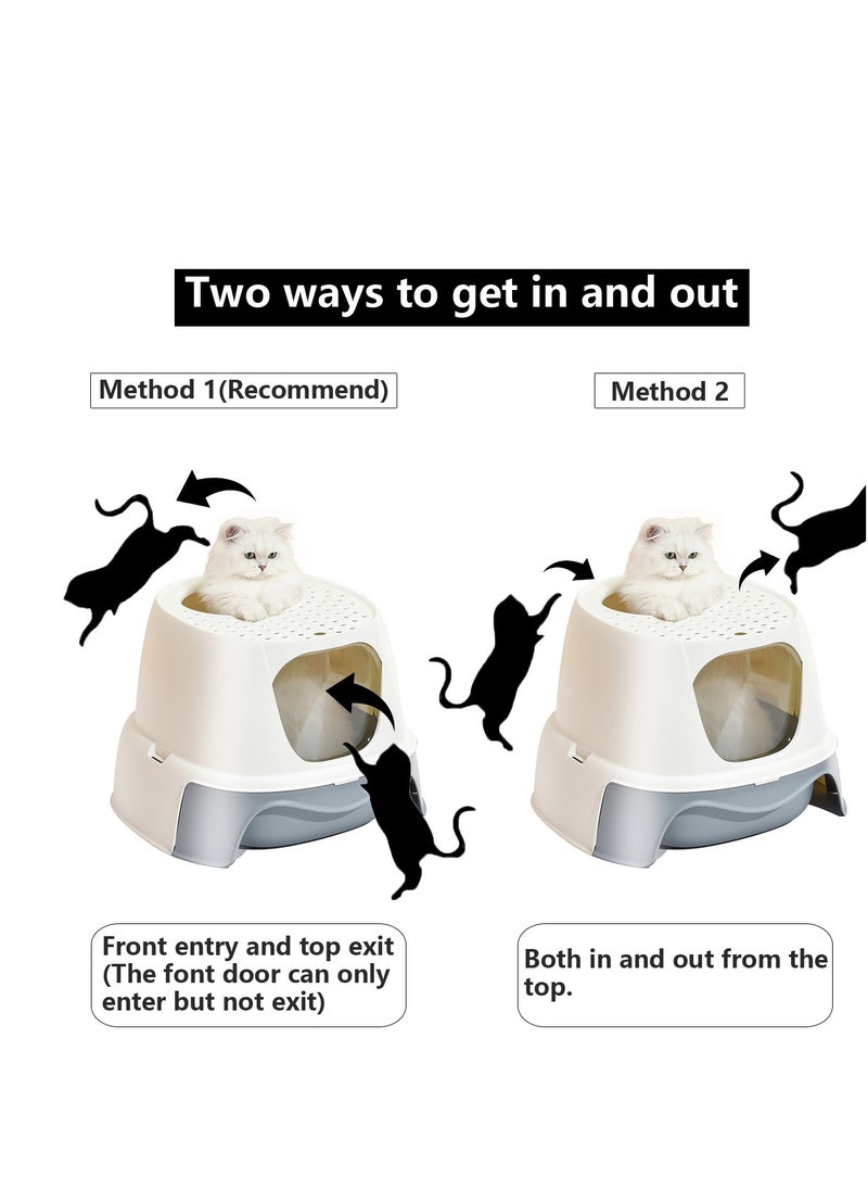 Alissa - Large Cat Litter Box, Fully Enclosed Litter Box Potty Splash Proof with Lid for Kitten Pet,Easy Clean Toilet Training Big Cat Litter Pan with a Cat Litter Scoop. - Image 1