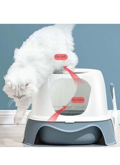 Alissa Large Cat Litter Box, Fully Enclosed Litter Box Potty Splash Proof with Lid for Kitten Pet,Easy Clean Toilet Training Big Cat Litter Pan with a Cat Litter Scoop.  - Image 3