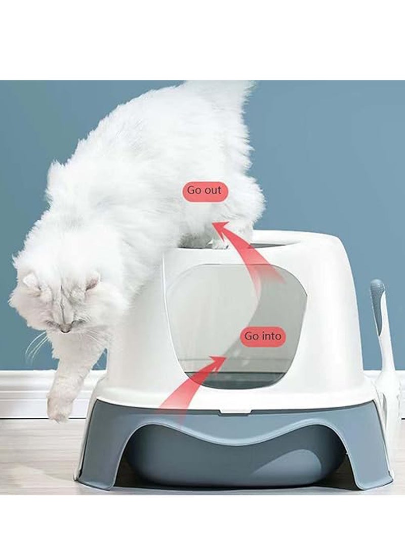 Alissa - Large Cat Litter Box, Fully Enclosed Litter Box Potty Splash Proof with Lid for Kitten Pet,Easy Clean Toilet Training Big Cat Litter Pan with a Cat Litter Scoop. - Image 1