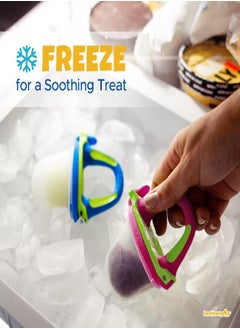 teetherpop teetherpop Teething Toys for Babies, Fillable, Freezable Baby Teethers, Fill with Breastmilk, Purees, Water, Smoothies, Juice & More (3 Pack)  - Image 4