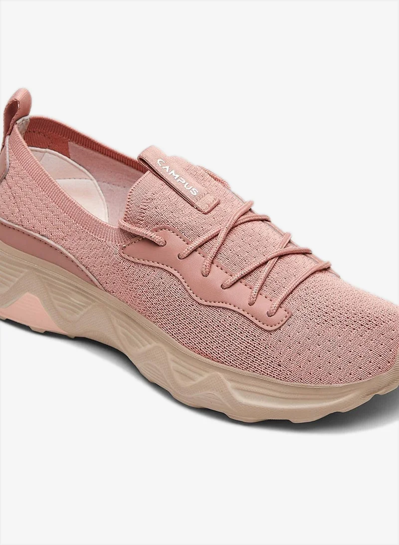CAMPUS Peach/Crm Women’s Low Top Sneakers – Sleek Lace Up Fit Shoes with Bold Patterned Sole for a Standout Look for Women | Best Price UAE