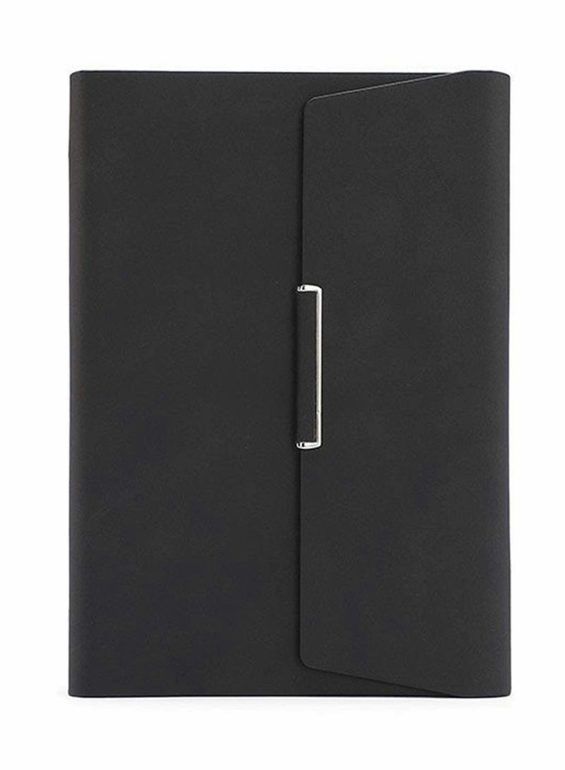 A5 3-Folds Loose-Leaf Notebook for Business & Office Use, Stylish Diary, 235 * 175mm (Elegant Black) - Image 1