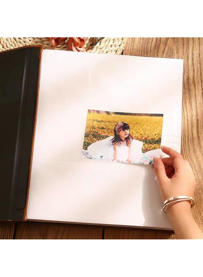The Bros Large Photo Album Scrapbook,4x6 Photos Extra Large Capacity Family Photo Book PU Leather Linen Shape Cover Memo Picture Ablums for Family Wedding Anniversary Birthday Present (1000 Pockets) (Grey) - Image 4