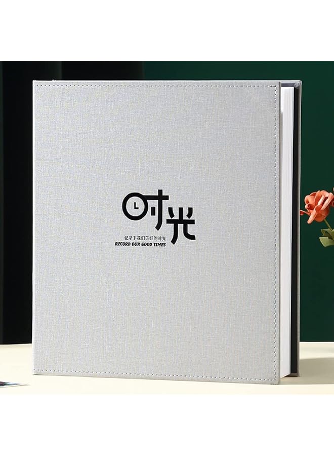 The Bros Large Photo Album Scrapbook,4x6 Photos Extra Large Capacity Family Photo Book PU Leather Linen Shape Cover Memo Picture Ablums for Family Wedding Anniversary Birthday Present (1000 Pockets) (Grey) - Image 1