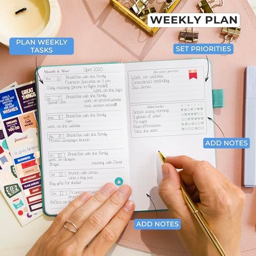 GoGirl Planner and Organizer for Women – Pocket Weekly Planner, Goals Journal & Agenda for Time Management & Productivity. Undated (Turquoise) - Image 3