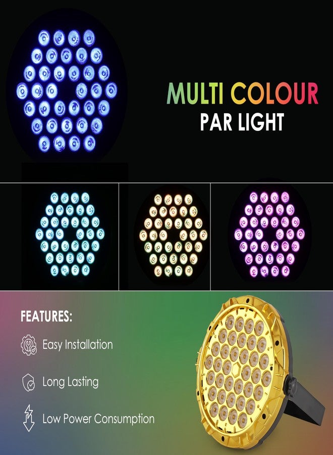 الجستو إضاءة مسرح جيستو RGB - 36 مصباح LED للحفلات مع جهاز تحكم عن بعد | إضاءة علوية متغيرة الألوان بالأشعة فوق البنفسجية 6 في 1 للمنزل، وأعياد الميلاد، والديسكو، والفعاليات، واحتفالات ديوالي، وديكورات العروض | أضواء ديسكو متغيرة الألوان للحفلات - Image 4