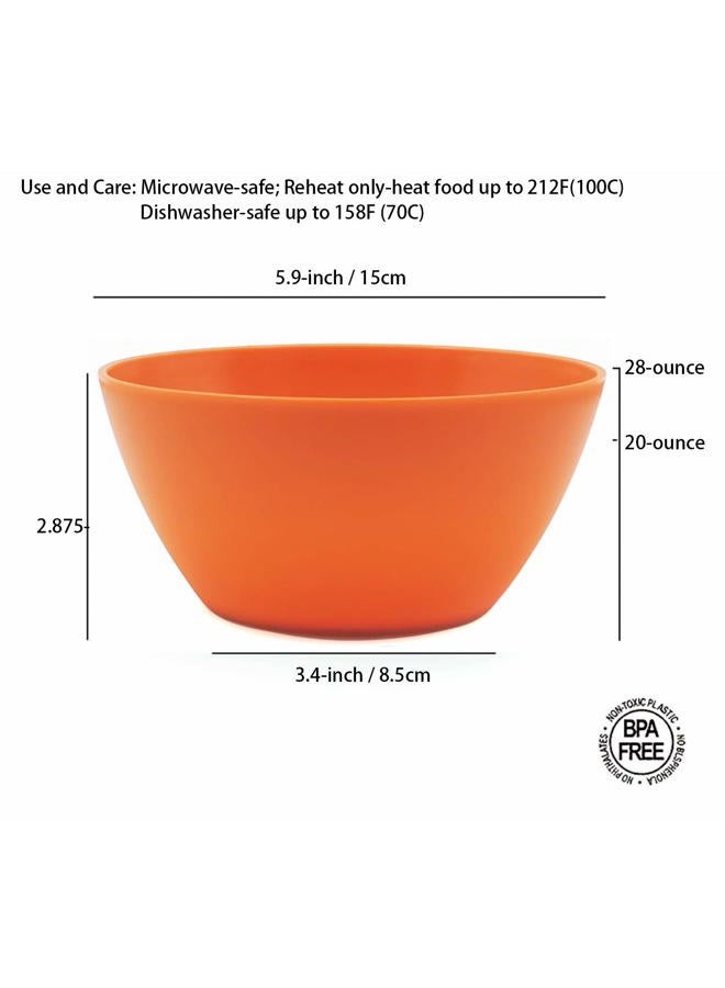 KX-WARE Plastic Bowls - Unbreakable and Reusable 6-inch Plastic Cereal/Soup/Salad Bowls Multicolor, Microwave/Dishwasher Safe, BPA Free Multi - Image 2