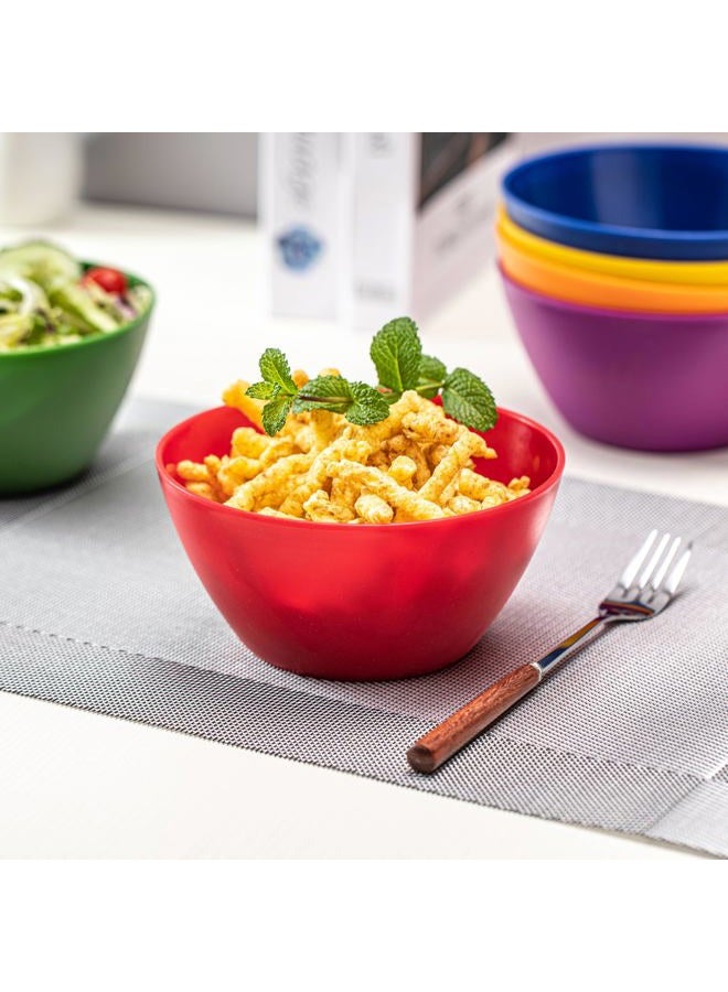 KX-WARE Plastic Bowls - Unbreakable and Reusable 6-inch Plastic Cereal/Soup/Salad Bowls Multicolor, Microwave/Dishwasher Safe, BPA Free Multi - Image 4