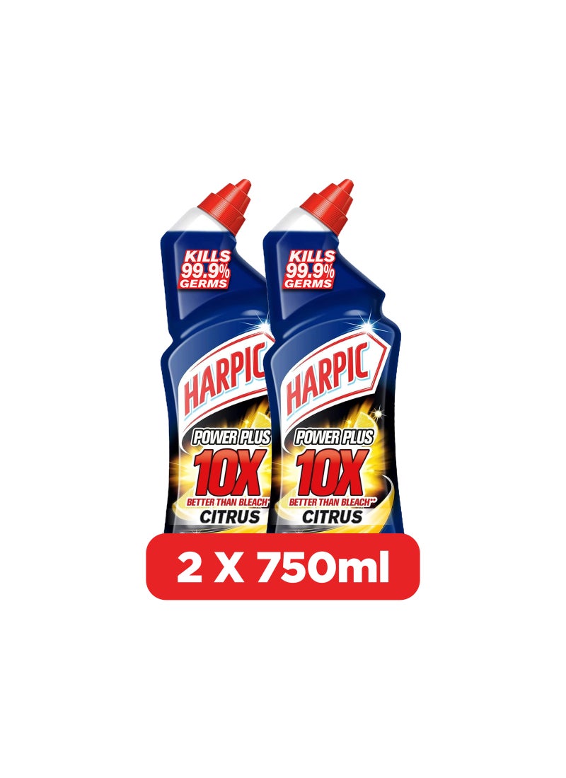 Harpic Power Plus Toilet Cleaner Citrus Fragrance 2 x 750ml - Image 1