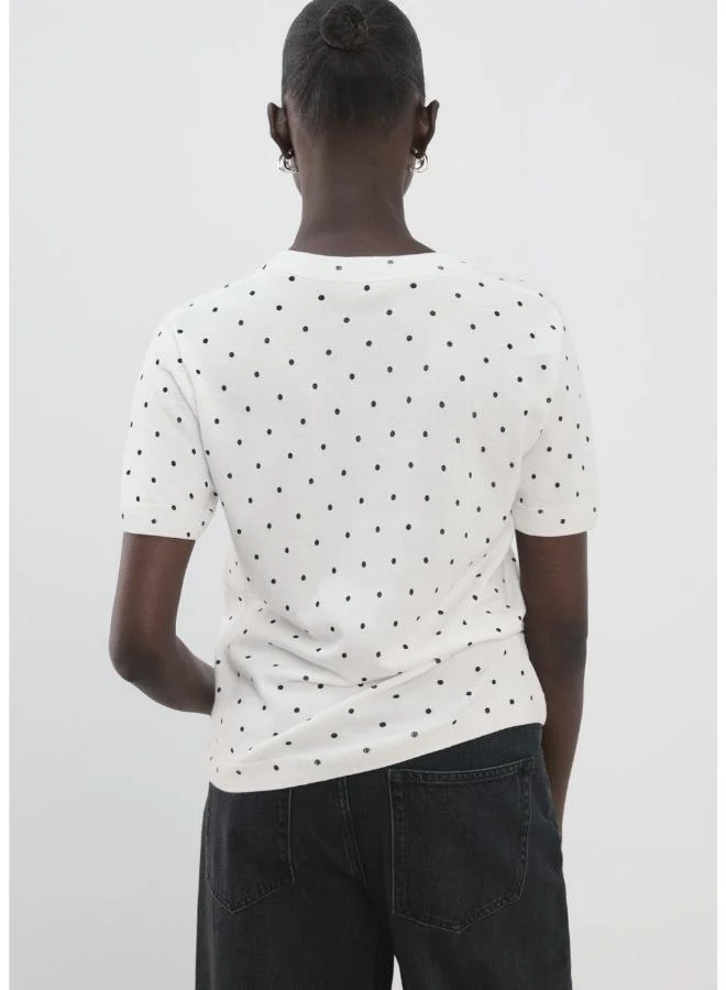 مانجو Polka-dot knitted sweater