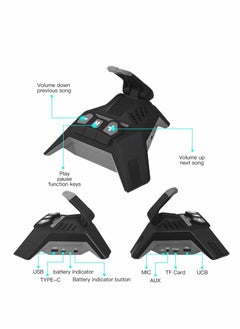 Y&D Peafowl Wireless Bluetooth Speaker with Bracket 5.0 Smart Portable IPX6 Waterproof 5000mah Battery 30H Play Time USB Charging Interface Support iPhone iPad Black  - Image 3