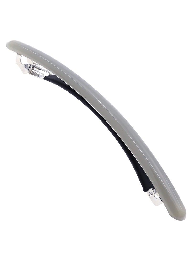CAMILA - Camila Paris CP3252 French Hair Barrette Large Gray, Long Skinny Strong Hold Grip Hair Clips for Women, Thin Rubberized Automatic Clasp No Slip Durable Styling Girls Hair Accessories, Made in France - Image 1