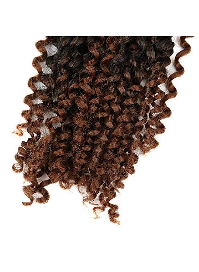 Lady Miranda إضافات شعر ضفائر كيرلي أفرو بني اللون - شعر جيري كيرل كروشيه 3X مختلط بني داكن إلى بني فاتح - أنماط شعر صناعي قصير (أسود وبني) - Image 5