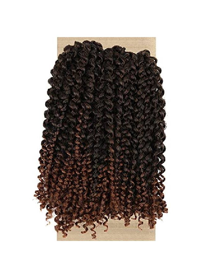 Lady Miranda إضافات شعر ضفائر كيرلي أفرو بني اللون - شعر جيري كيرل كروشيه 3X مختلط بني داكن إلى بني فاتح - أنماط شعر صناعي قصير (أسود وبني) - Image 3