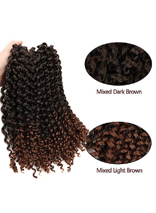 Lady Miranda إضافات شعر ضفائر كيرلي أفرو بني اللون - شعر جيري كيرل كروشيه 3X مختلط بني داكن إلى بني فاتح - أنماط شعر صناعي قصير (أسود وبني) - Image 4
