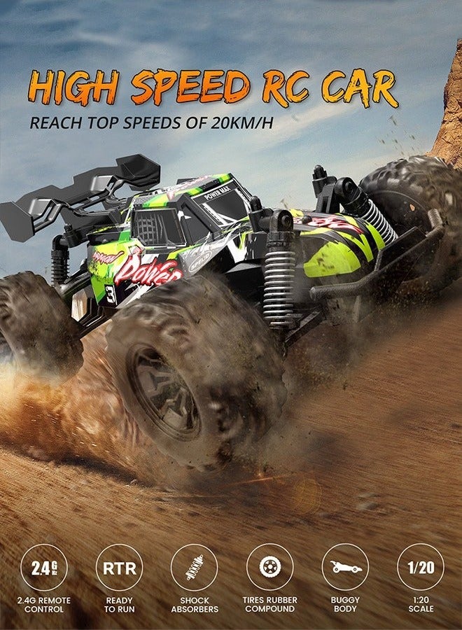 Aijmil 1:20 Electric Off-Road Remote Contro Car - High Speed ​​2.4GHz All Terrain Vehicle - Perfect Racing Toy for Kids and Adults Remote Control Car - Image 4