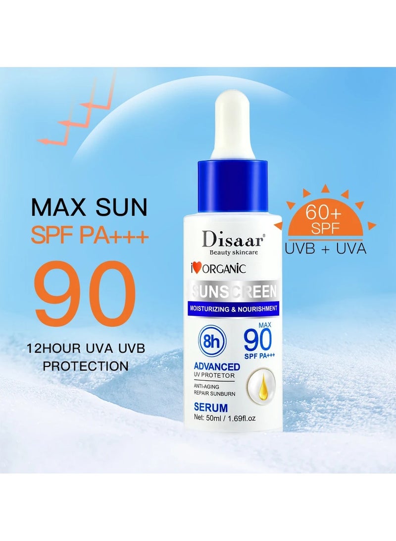 ديسار كريم واقية من الشمس غسول العزلة ليس دهني ومشرق ترطيب تبييض مقاوم للماء منعش SPF50/60/90 PA + - Image 3