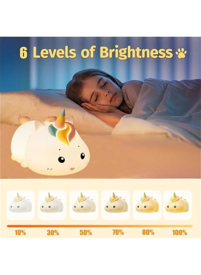 هوكور HOOKOR Night Light for Kids,Silicone Cute Night Lamp for Baby Room,Touch Control Dimmable Nightlight,Color Changing Nursery Lamp,USB Rechargeable Bedside Lamp for Breastfeeding Toddler Boys & Girls - Image 2