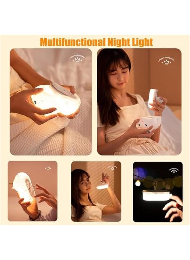 هوكور HOOKOR Night Light for Kids,Silicone Cute Night Lamp for Baby Room,Touch Control Dimmable Nightlight,Color Changing Nursery Lamp,USB Rechargeable Bedside Lamp for Breastfeeding Toddler Boys & Girls - Image 5