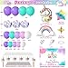SNLN Unicorn Birthday Decorations Party Supplies for Girls Purple Unicorn Balloon Arch with Backdrop Tablecloth Rainbow Star Foil Balloons Princess Girls Unicorns Party Decorations Supplie - Image 4
