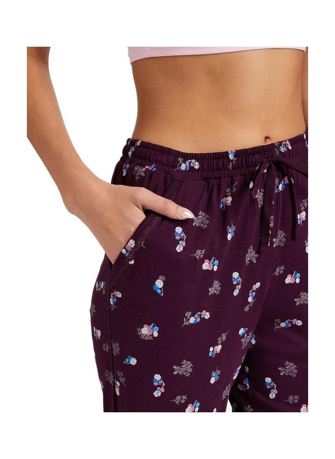 JOCKEY Jockey RX09 Women Micro Modal Cotton Relaxed Fit Printed Pyjama with Lace Trim on Pockets  - Image 3