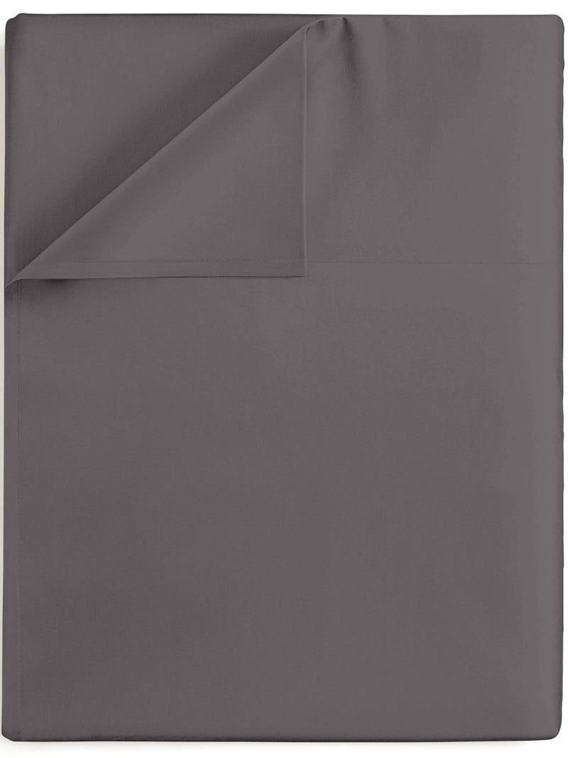 CGK Unlimited Twin XL Size Flat Sheet  Hotel Quality Top Flat Bed Sheet Only  UltraSoft Breathable  Cooling  Fade  Wrinkle Free  EasyCare Stain  Shrink Resistant Bedding  EasyFit  OekoTex  Dark Grey 