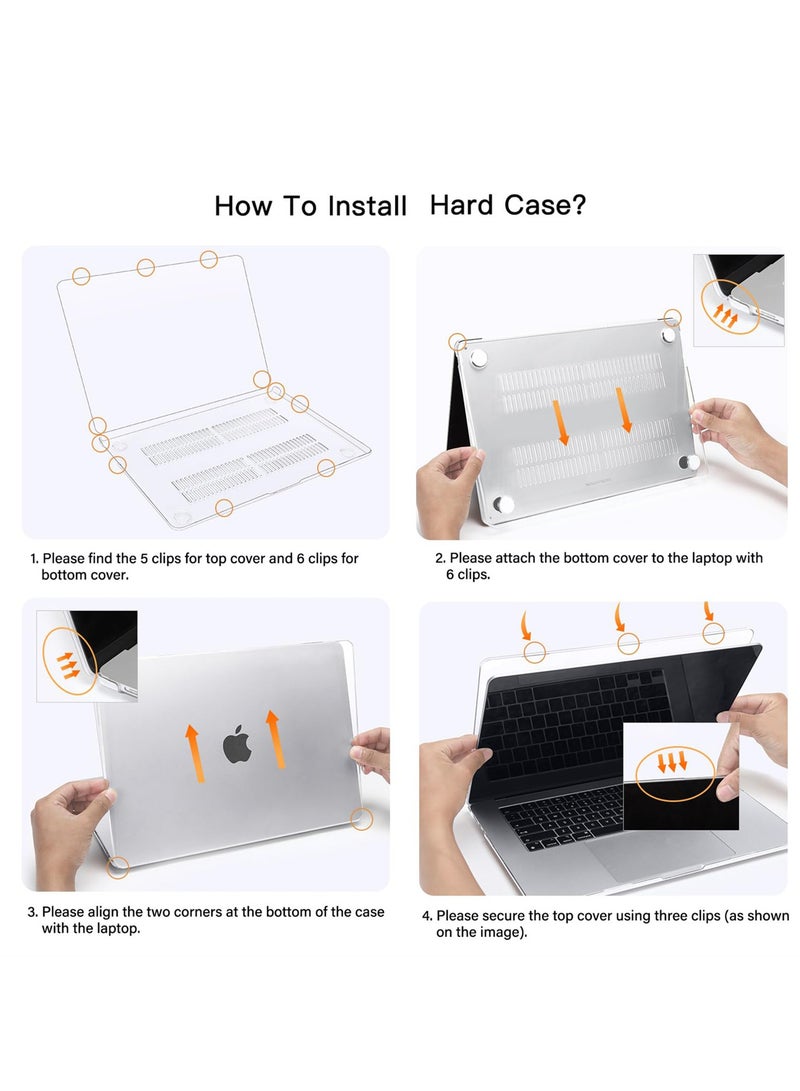 حافظة واقية متينة صلبة لجهاز MacBook Air 2023 مقاس 15 بوصة (طراز A2941، شريحة M2)، تصميم شفاف للغاية لملاءمة مثالية وعرض رائع - Image 3