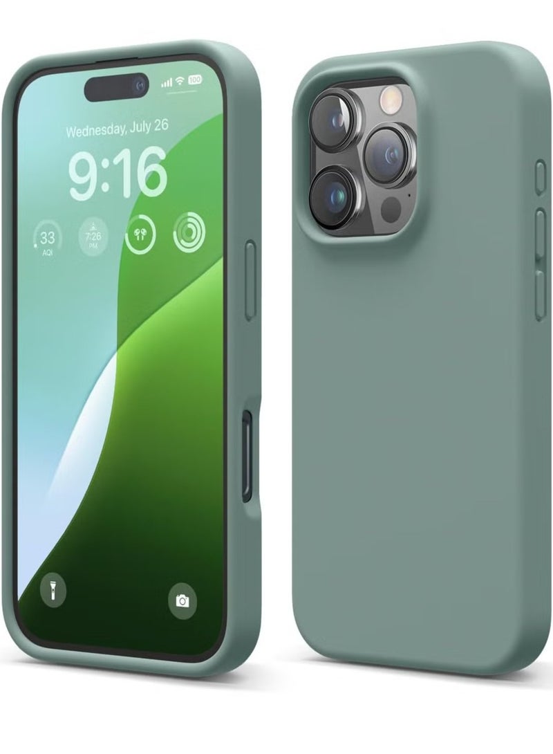 ELTRAZONE Midnight Green iPhone 16 Pro Case – Slim Shockproof Full Body Protection with Soft Microfiber Lining, Scratch-Resistant - Image 1