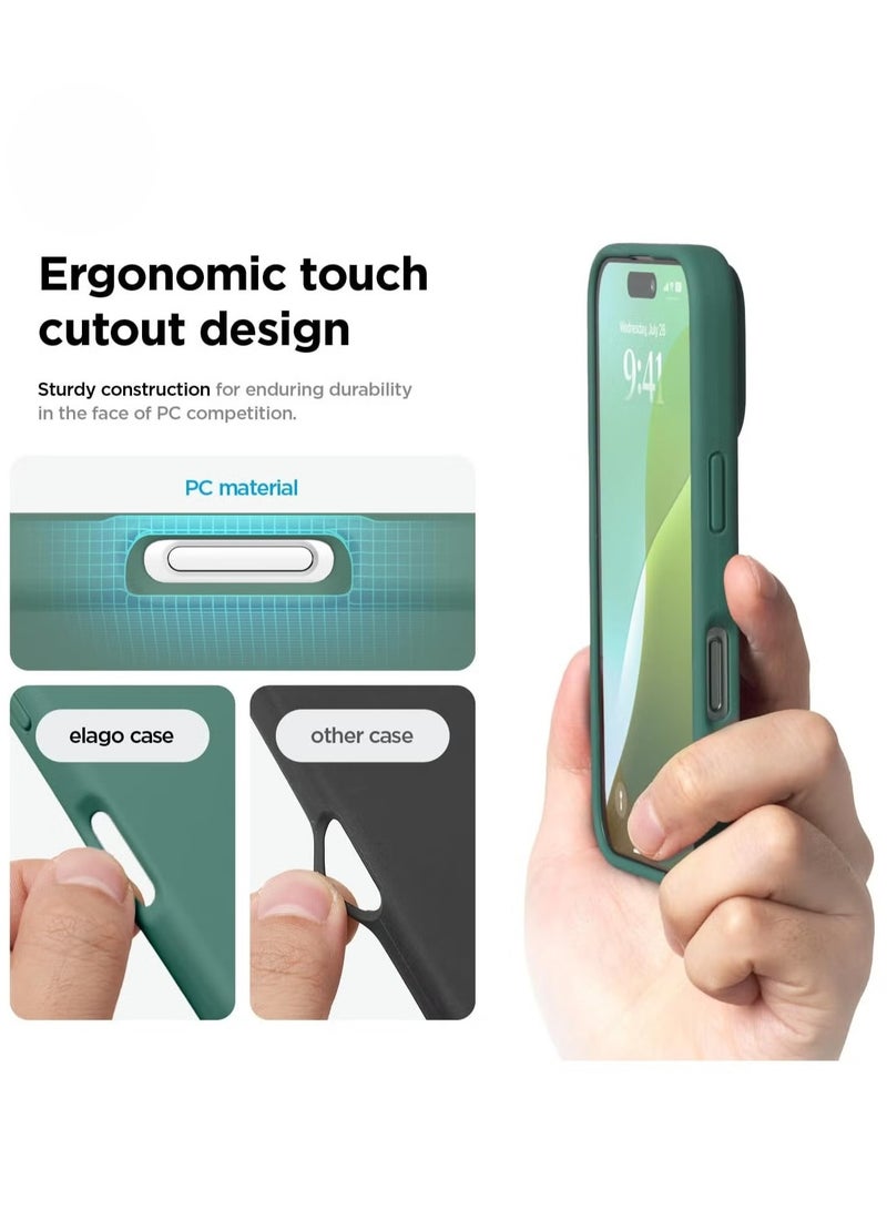 ELTRAZONE Midnight Green iPhone 16 Pro Case – Slim Shockproof Full Body Protection with Soft Microfiber Lining, Scratch-Resistant - Image 4