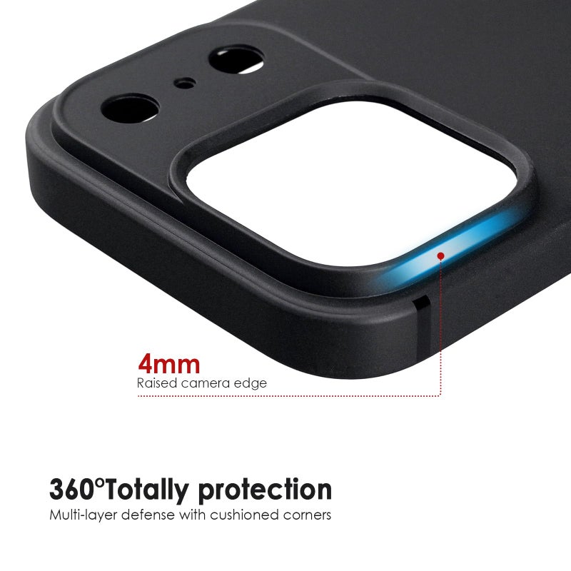 TENOC Phone Case Compatible with iPhone 17 Pro, Black Case Anti-Fingerprint Protective Bumper Matte Cover for 6.3 Inch - Image 3