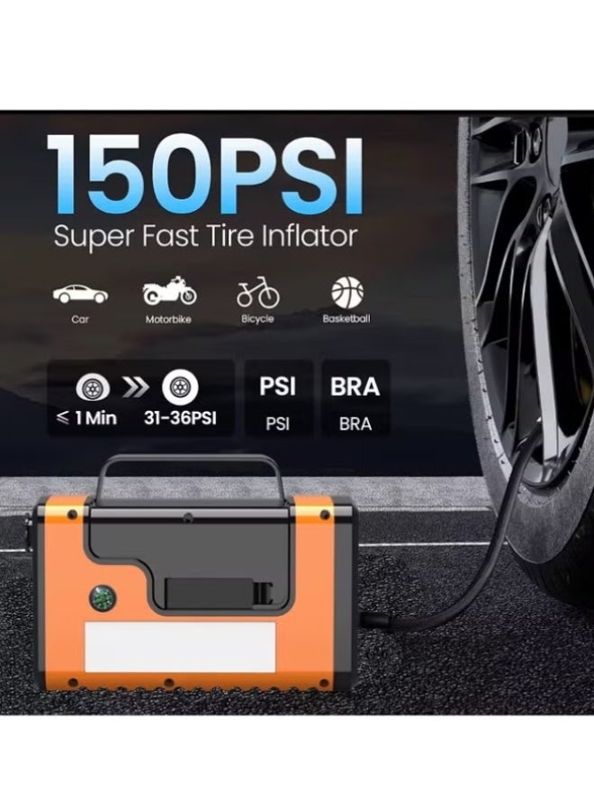 BlueFire Portable car jump starter 3000A with Air Compressor & Power Bank  – Heavy Duty Battery Booster for Car, SUV & Truck | 150 PSI Air Pump, LED SOS Light, Built-in Vacuum | Multifunction Emergency Jump Starter Kit 12V Lithium | USB/Type-C Fast Charging | Multifunction Jump Starter - Image 4