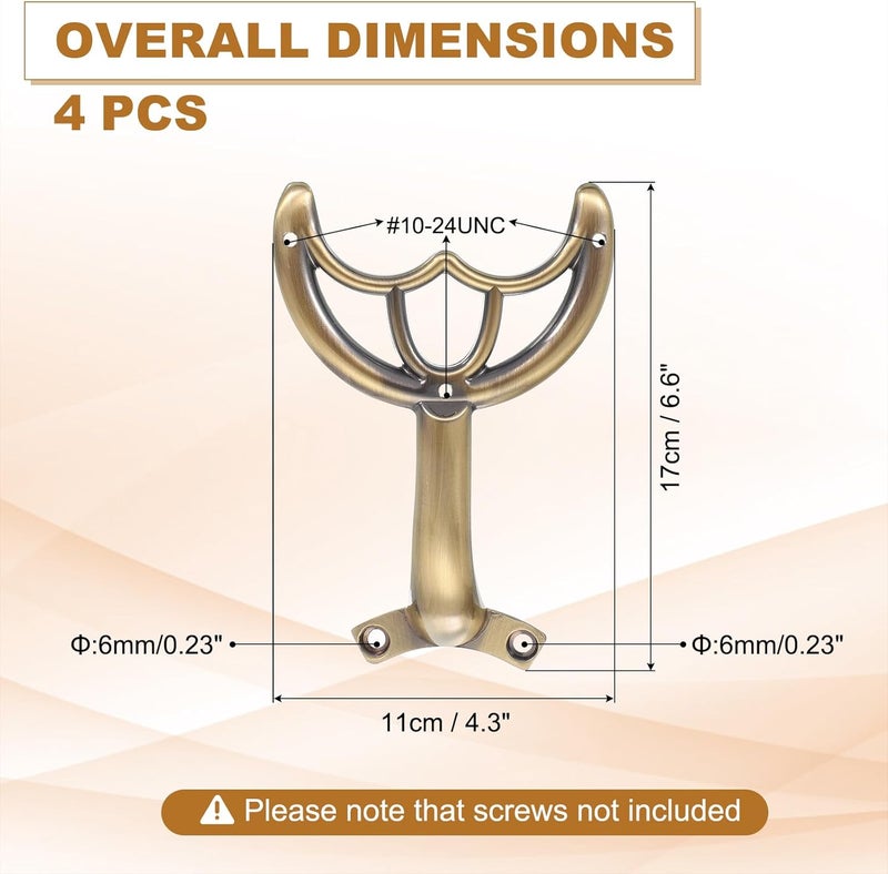 PATIKIL Ceiling Fan Blades Arms Replacement 4 Pcs 52 Fan Blade Replacement Parts Mounting Bracket Kit for Replacing the Worn Fan Blades Bronze - Image 2