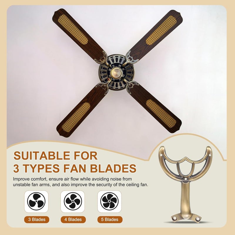 PATIKIL Ceiling Fan Blades Arms Replacement 4 Pcs 52 Fan Blade Replacement Parts Mounting Bracket Kit for Replacing the Worn Fan Blades Bronze - Image 5