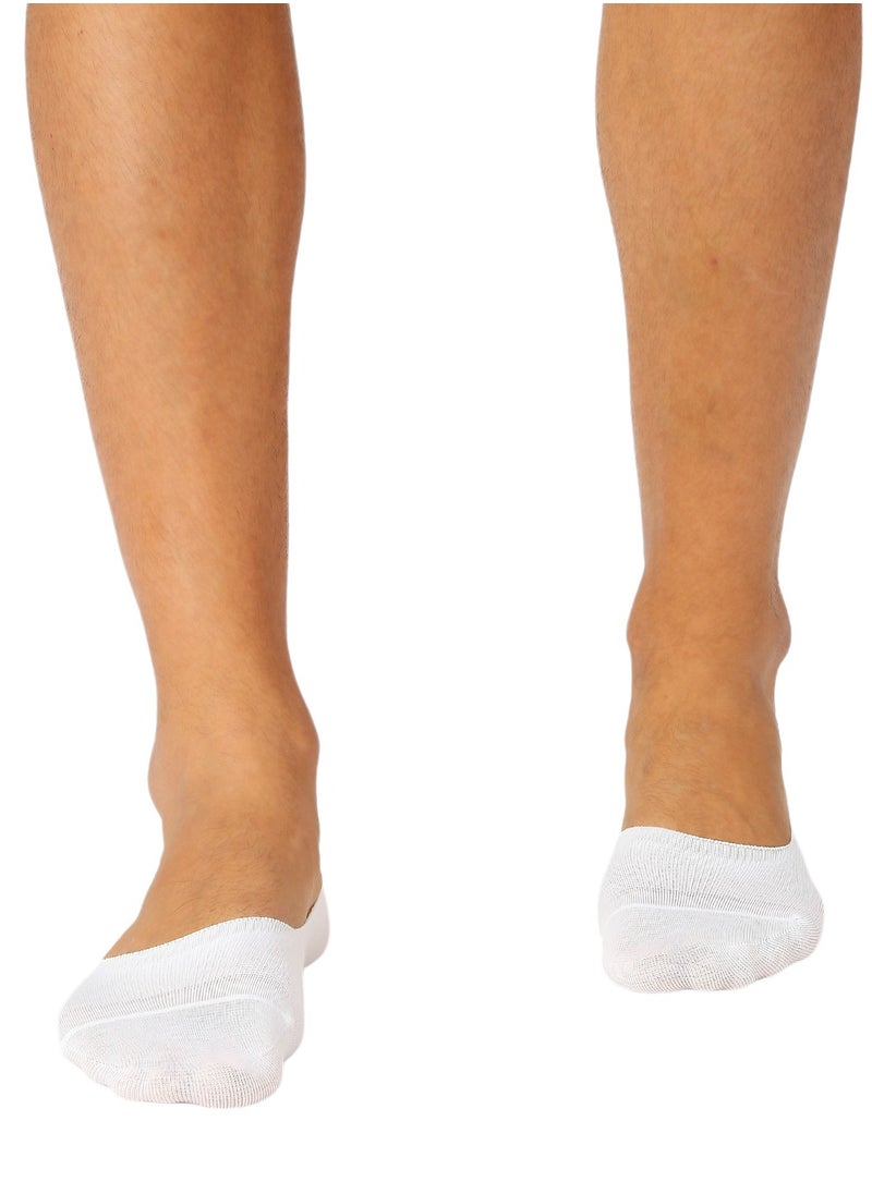 MEN'S NO SHOW INVISIBLE SOCKS - WHITE (PACK OF 3)