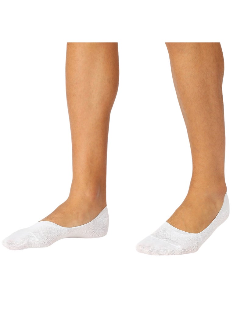 MEN'S NO SHOW INVISIBLE SOCKS - WHITE (PACK OF 3)