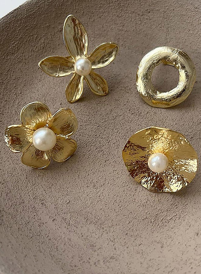 تايك تو خاتم زهرة بتفاصيل لؤلؤ صناعي - Image 3