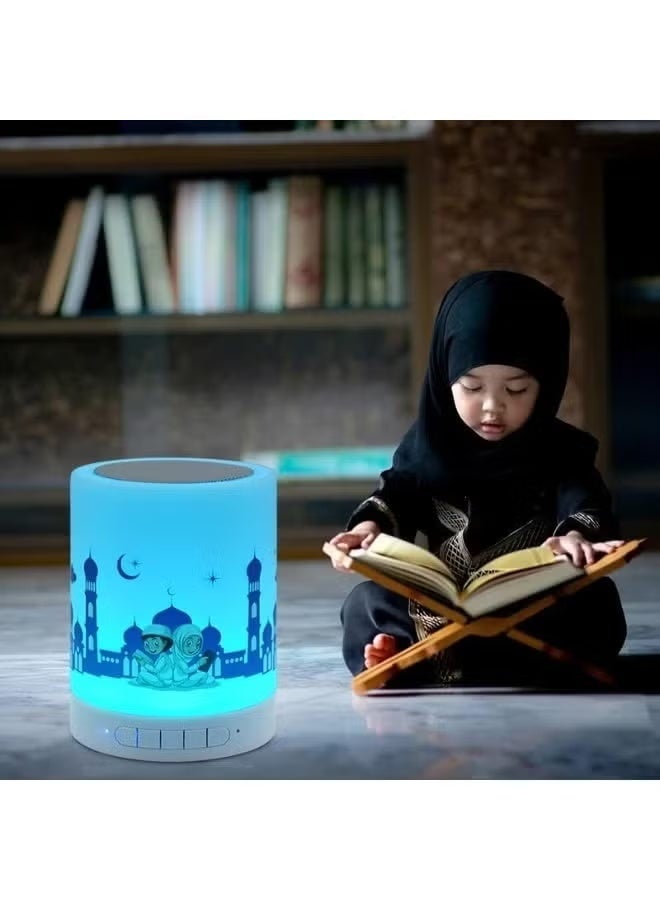 ELTRAZONE Touch Quran Speaker – Portable Bluetooth Audio Cube with Preloaded Quran, LED Night Glow, Adhan Alarm, MP3 Playback for Prayer, Ramadan & Travel - Image 4