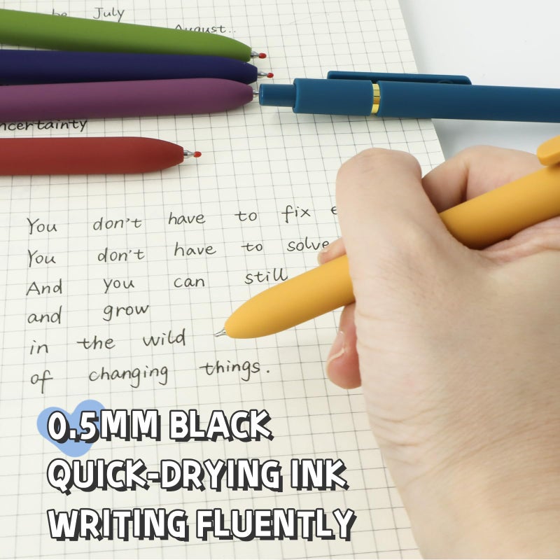 UIXJODO 6 Pcs Gel Pens 0.5mm Quick Dry Black Ink Pens Fine Point Smooth Writing Pens, Cute Office and School Supplies Gifts for Women Teacher Students (6 Pcs Vintage Gold) - Image 3