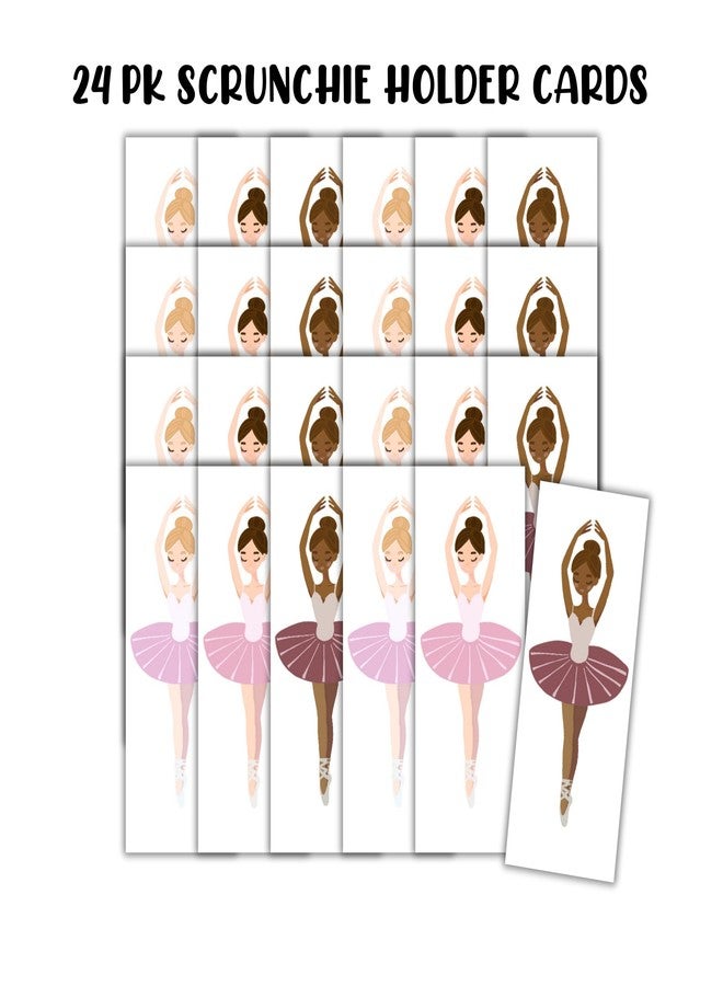 Lashicorn Ballerina Scrunchie Card Holder for Favors Girls | 24 pk 2.125x5.5” Birthday Party Valentine’s VDay Tags Hair Makes Tutu Skirt Cardboard for Selling - Image 2