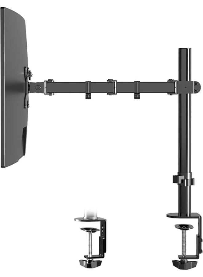 Desktop monitor stand arm for 13-27 inch monitors – clip-on mounting base – for desk organization and space saving - Image 2