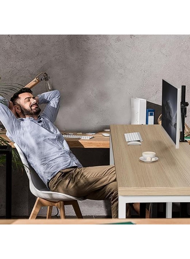 Desktop monitor stand arm for 13-27 inch monitors – clip-on mounting base – for desk organization and space saving - Image 3