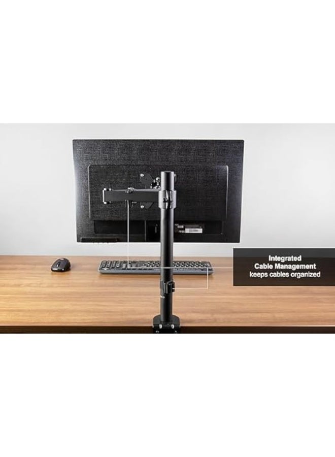 Desktop monitor stand arm for 13-27 inch monitors – clip-on mounting base – for desk organization and space saving - Image 4