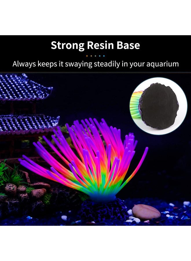 Uniclife Uniclife Aquarium Imitative Rainbow Sea Urchin Ball Artificial Silicone Ornament with Glowing Effect for Fish Tank Landscape Decoration  - Image 4