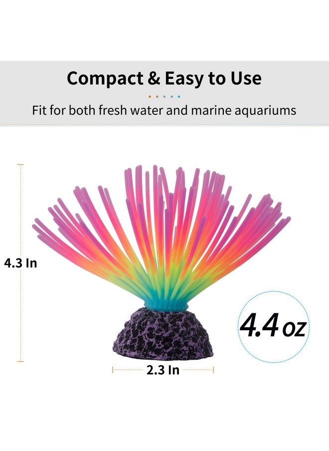 Uniclife Uniclife Aquarium Imitative Rainbow Sea Urchin Ball Artificial Silicone Ornament with Glowing Effect for Fish Tank Landscape Decoration  - Image 3