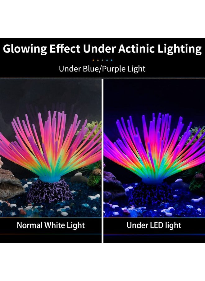 Uniclife Uniclife Aquarium Imitative Rainbow Sea Urchin Ball Artificial Silicone Ornament with Glowing Effect for Fish Tank Landscape Decoration  - Image 2