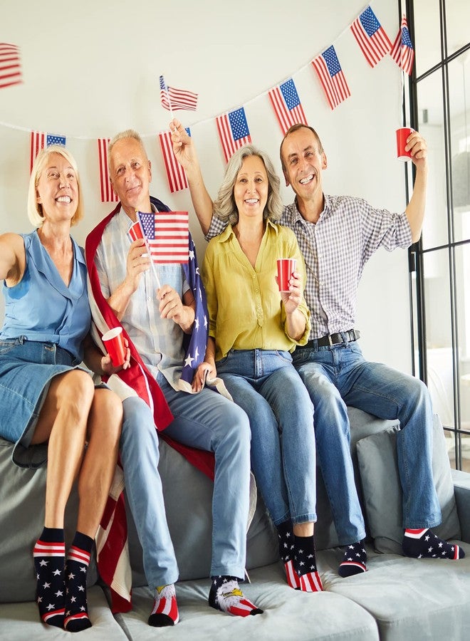 Vicenpal 5 Pairs Unisex American Flag Socks USA Stars Striped Patriotic Low Lightweight Cotton Novelty Low Cut Ankle Dress Socks Gifts for Christmas Teen Girl Men Women - Image 5