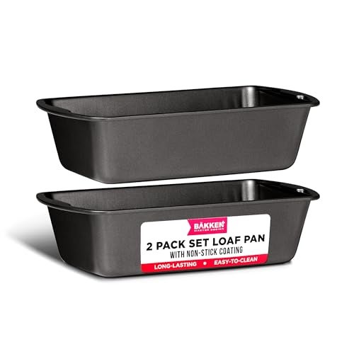 Loaf Pan Set 2Piece  Deluxe Nonstick Carbon Steel Bakeware for Perfect Bread and Cakes  Dishwasher Safe Premium Pans for Home Baking