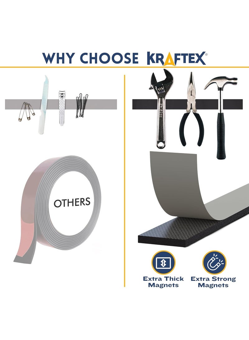 Magnetic Tape Magnet Strips, New Adhesive Backing for Walls, Boards, Crafts, Storage, DIY, Home, Garage and Displays 32mm Wide 5 Pack - Image 3